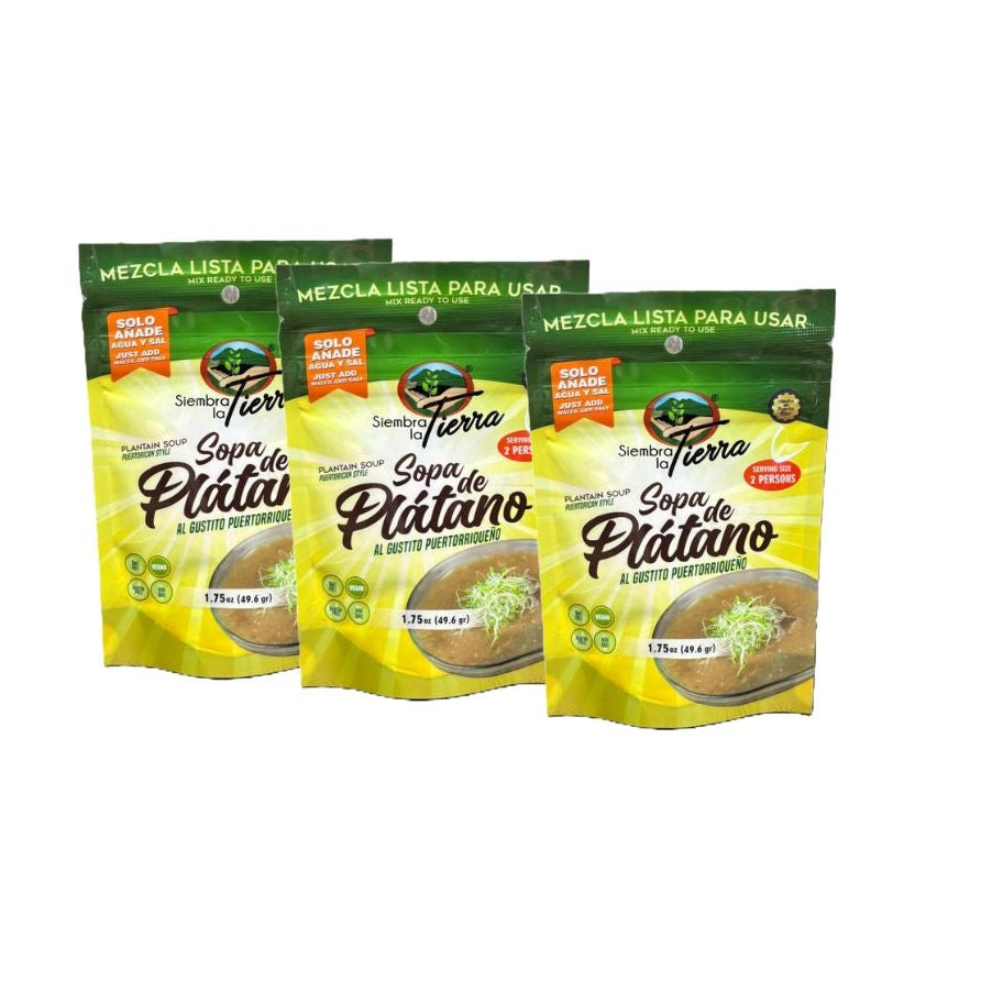 Sopa de Plátano - Just add water - Incluye 3 empaques de 1.75 oz.